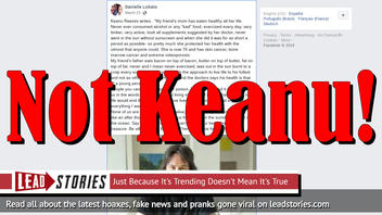 Fake News: Keanu Reeves Did NOT Write 'None Of Us Are Getting Out Of Here Alive'