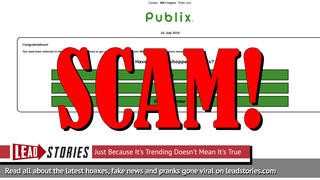 Fake News: Publix Is NOT Giving Everyone Free $80 Coupon To Celebrate 75th Anniversary
