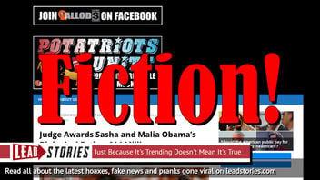 Fake News: Judge Did NOT Award Sasha and Malia Obama's Biological Father $14 Million