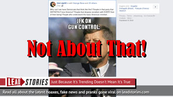 Fake News: JFK NOT On Gun Control: 'We Need A Nation Of Minute Men'