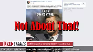 Fake News: JFK NOT On Gun Control: 'We Need A Nation Of Minute Men'