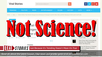 Fake News: NASA Does NOT Admit Climate Change Occurs Because Of Changes In Earth's Solar Orbit, Not Because Of SUVs And Fossil Fuels