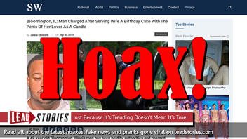 Fake News: Man Did NOT Serve Wife Birthday Cake With Penis of Her Lover as Candle
