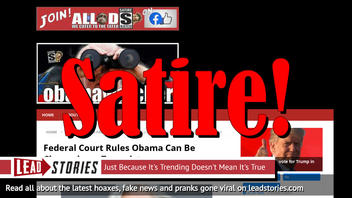 Fake News: Federal Court Did NOT Rule Obama Can Be Charged as a Terrorist