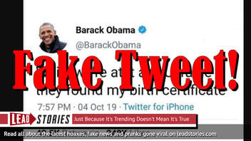 Fake News: Barack Obama Did NOT Tweet About Asking Ukraine About Birth Certificate