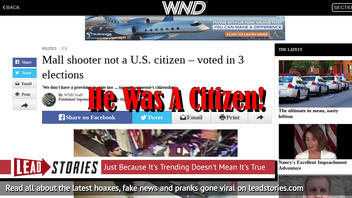 Fake News: Mall Shooter Arcan Cetin WAS a U.S. citizen - Voted LEGALLY In 3 Elections 