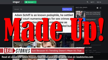 Fake News: Adam Schiff Is NOT A Known Pedophile Who Settled Out Of Court Numerous Times For Sex Crimes 