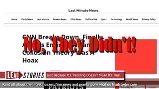 Fake News: CNN Does Not Break Down And Admit Entire Russian Collusion Theory Was A Hoax