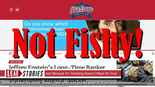 Fake News: Jeffrey Epstein Saga Does NOT Get Fishier And Fishier With Banker's Hanging Death