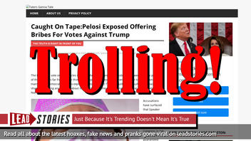 Fake News: NOT Caught On Tape: Pelosi NOT Exposed Offering Bribes For Votes Against Trump