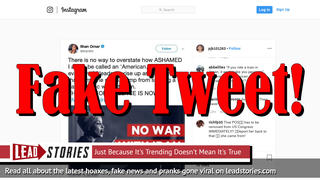 Fake News: Ilhan Omar Did NOT Tweet Out Call For Violence After Soleimani Strike