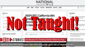 Fake News: California 8th Graders NOT Taught Anal, Bondage, Sex Involving Blood in Sex-Ed Class