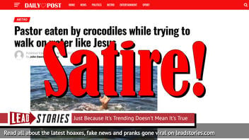Fake News: Pastor NOT Eaten By Crocodiles While Trying To Walk On Water Like Jesus
