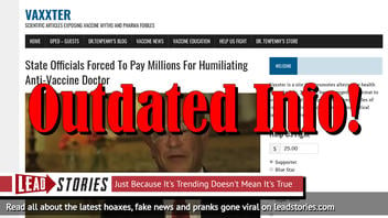 Fake News: Maryland State Officials NOT Forced To Pay Millions For Humiliating Anti-Vaccine Doctor