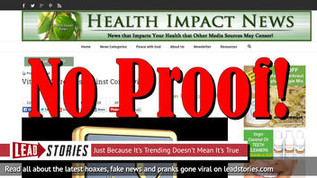 Fake News: Vitamin C Does NOT Slow Or Stop Coronavirus