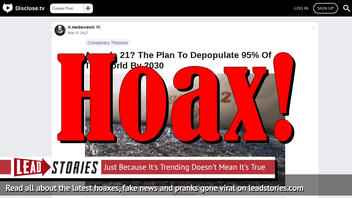 Fact Check: The United Nations Does NOT Have A Plot To Depopulate The World