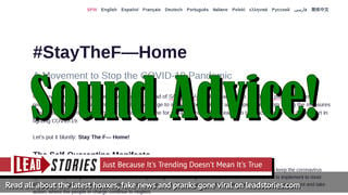 Fact Check: Website Urging People To Stay Home Offers Sound Advice