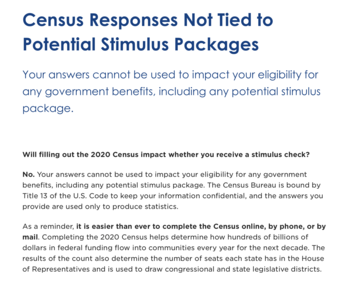 Fact Check: U.S. Government Is NOT Using Participation In Census To Determine Recipients Of Potential Stimulus Checks