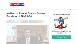 Fact Check: Florida Did NOT Ban Alcohol Sales Beginning Today Due To Coronavirus