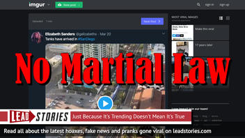 Fact Check: Tanks NOT Arriving In San Diego, NO Martial Law