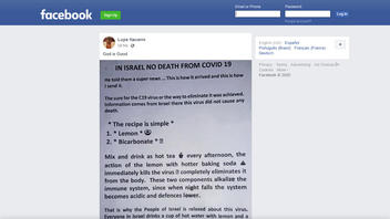 Fact Check: Israeli Recipe For Lemon And Bicarbonate Drink Is NOT A Cure For Coronavirus 