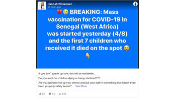 Fact Check: COVID-19 Vaccine Did NOT Kill 7 Children In Senegal