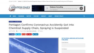 Fact Check: Pentagon Did NOT Confirm Coronavirus Accidentally Got Into Chemtrail Supply Chain