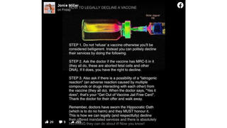 Fact Check: Viral Meme Advising How To 'Legally Decline' A Vaccine Is NOT Accurate