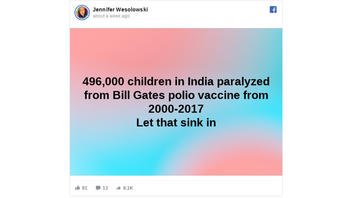 Fact Check: 496,000 Children In India Were NOT Paralyzed From 'Bill Gates Polio Vaccine' From 2000-2017