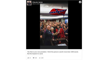 Fact Check: VP Mike Pence Did NOT Pose With GOP House Members Waving A Confederate Flag