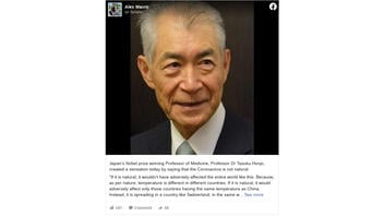 Fact Check: Japanese Nobel Prize Winner Did NOT Say Coronavirus Was 'Manufactured In China'