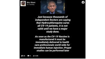 Fact Check: Hydroxychloroquine is NOT A Drug Being Held Back, And Studies ARE Underway For Vaccines That Will NOT Be Immediately Injected in People.