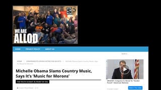 Fact Check: Michelle Obama Did NOT Slam Country Music, Did NOT Say It's 'Music for Morons'