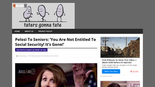 Fact Check: Pelosi Did NOT Tell Seniors: 'You Are Not Entitled To Social Security! It's Gone!'