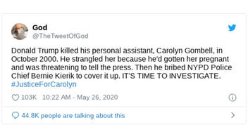 Fact Check: Donald Trump Did NOT Kill Carolyn Gombell; She Is NOT Real, But The Creation Of A Twitter Parody Account