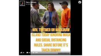 Fact Check: Gov. Whitmer NOT Pictured Ignoring Mask And Social-Distancing Rules On Mackinaw Island