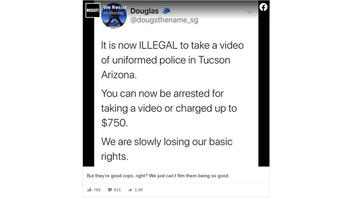 Fact Check: The Tucson City Council Did NOT Pass An Ordinance Making It Illegal To Video Police