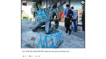 Fact Check: Jimi Hendrix Statue In Seattle Was NOT Vandalized In 2020