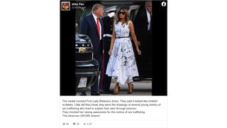 Fact Check: Melania Trump's Mount Rushmore Dress Does NOT Feature Drawings Of Young Victims Of Sex Trafficking
