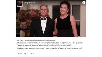 Fact Check: Fauci NOT Married To Ghislaine's Sister, NOT Getting Rich Off Covid-19 Vaccine