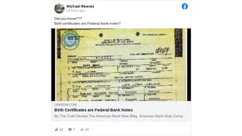 Fact Check: U.S. Birth Certificates Are NOT Federal Bank Notes Valued Between $650,000 to $750,000