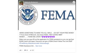 Fact Check: FEMA Is NOT Giving Away $1,000 Checks 