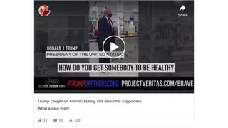 Fact Check: President Trump Did NOT Get Caught Trashing His Supporters On Project Veritas Video - It's A Parody