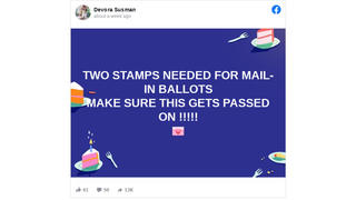 Fact Check: Two Stamps Are NOT Needed For Mail-In Ballots 