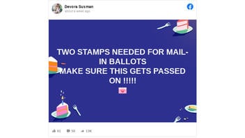 Fact Check: Two Stamps Are NOT Needed For Mail-In Ballots 