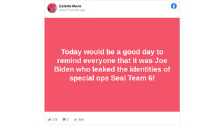 Fact Check: Joe Biden Did NOT Leak The Identities Of SEAL Team 6 Members