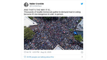 Fact Check: Thousands of Seattle Democrats Did NOT Unsafely Gather To Demand Protection From COVID-19 Risks of In-Person Voting