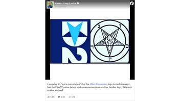 Fact Check: Democratic Convention Logo Does NOT Have The 'EXACT Same Design And Measurements' As Satanic Insignia