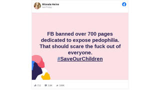 Fact Check: Facebook Did NOT Ban Over 700 Pages Dedicated To Exposing Pedophilia