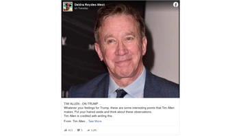 Fact Check: Actor Tim Allen Did NOT Write A Pro-Trump Post